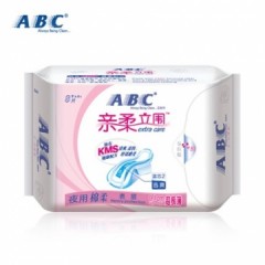 ABC亲柔立围夜用轻透薄棉柔排湿表层卫生巾8片(含KMS健康配方)