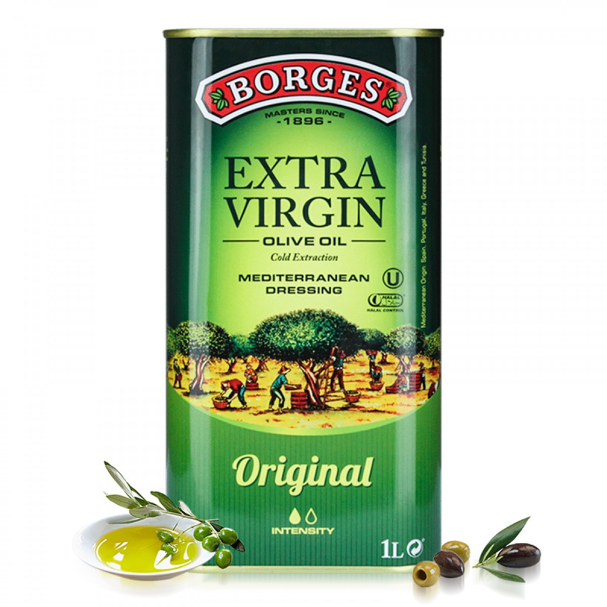 伯爵（BORGES）特级初榨橄榄油 1000ml 食用油 西班牙原装进口 1L 铁听