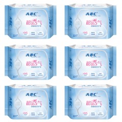 ABC劲吸棉柔护垫22片（含KMS健康配方）6包装